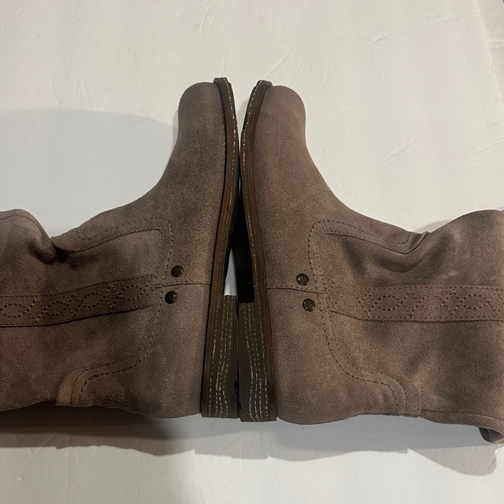 ORBT Putney light Brown tan leather Knee-High Boots with pull tabs side design - Picture 8 of 13